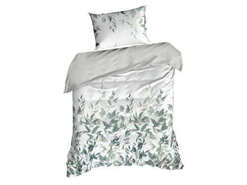 Obliečky na posteľ so vzorom kvetov zo saténovej bavlny - Spring 2, prikrývka 140 x 200 cm + vankúš 70 x 80 cm